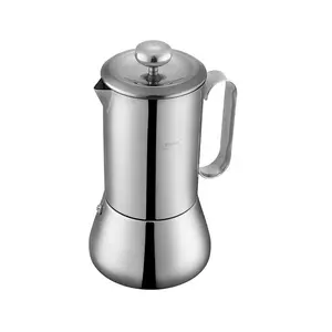 New stylish stainless steel moka pot coffee maker for home and office
