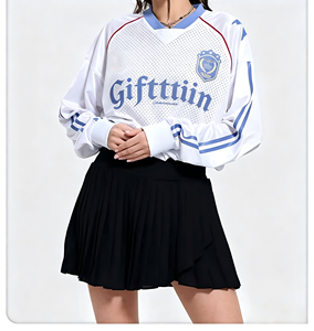 Maillot de football streetwear personnalisé, respirant, séchage rapide, anti-UV, col rond, imprimé vintage, color block, coupe ample, pour couple, sport - Product Image 2