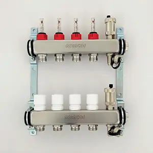 Collector, manifold, heating system for underfloor heating