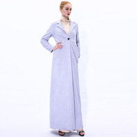 Abaya d'hiver épaisse pour femmes musulmanes en tissu suédé pur, fermeture à un bouton sur le devant, col rabattu, 2 poches latérales
