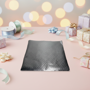 Feuilles de papier métallisé laminé en aluminium souple de qualité alimentaire, imprimées avec un logo en relief, avec un dos en papier métallisé, alliage 8011/1235/8006 - Product Image 2