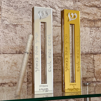 Étui à Mézouzah Moderne en Acrylique Blanc avec Symbole Noir Brillant, Support de Parchemin Transparent en Lucite pour Porte Juive, Maison, Synagogue, Cadeau Judaïca