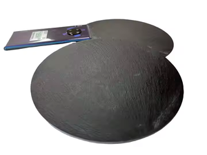 Plateau de service moderne rond en <span class=keywords><strong>ardoise</strong></span> noire pour sushis Présentoir de délices de <span class=keywords><strong>restaurant</strong></span> à domicile pour les dîners scolaires de mariage Cuisine Pas cher - Product Image 4