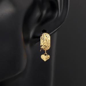 JXX Wholesale 24K Gold Plated Chunky Heart Drop <b>Earrings</b> Classic Vintage Style Vintage <b>Fashion</b> Jewelry <b>Hoops</b> Made of Brass - Product Image 3