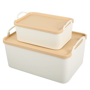 Juego de contenedores de almacenamiento de plástico, caja de cesta de <span class=keywords><strong>escritorio</strong></span> blanca, organizador de cajones de cubo, contenedor de cocina para armario, estante, maquillaje cosmético, Baño - Product Image 4