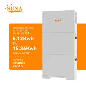 오프 그리드 51.2v 스택 가능 5kwh/10kwh/15kwh 충전식 lifepo4 배터리 에너지 저장 홈 에너지 태양 광 업 배터리