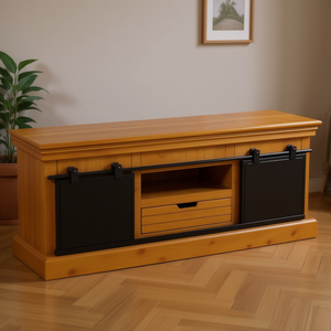 Mobile TV in Legno Massello di Mango 43,3 x 11,8 x 17,7 Pollici, Mobile Rustico per Soggiorno con Spazio di Archiviazione - Product Image 2