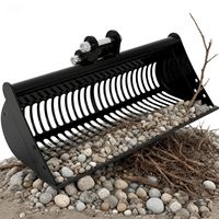 Cazo Cribador Reforzado para Excavadora, Accesorio de Cribado Ajustable de 30-100mm para CAT, Komatsu, Volvo, Hitachi de 1-50 Toneladas