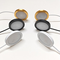 Lumière LED ultra-mince ronde en alliage d'aluminium imprimée en 3D, 5V, à montage en surface, à intensité variable pour vitrines, armoires et cave à vin