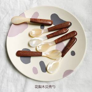 Cuillère à dessert française Redwood avec manche en bois pour crème glacée café fête Souvenir cuillère de voyage - Product Image 4