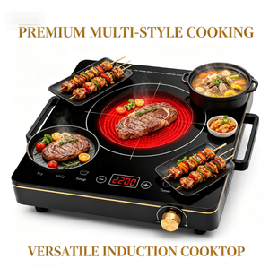 Table de cuisson infrarouge à faible bruit 2027 AT-2701, 2200W, 60% d'économie d'énergie, compatible avec tous les ustensiles de cuisine, cuisinière électrique de cuisine - Product Image 2