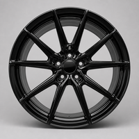 Nouvelle jante de voiture en alliage d'aluminium forgé monobloc à 10 branches, finition noire brillante, concave profond, logo personnalisé, 18-22 pouces