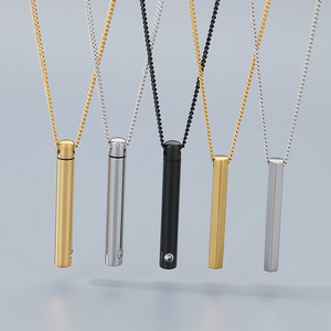 Içi boş tasarım paslanmaz çelik mermi Urn kolye kolye sevdiklerinin kül veya taşınabilir parfüm depolama kremasyon için - Product Image 4