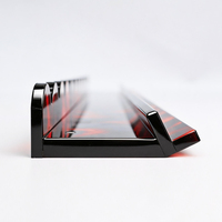 Règle de Mahjong en Acrylique Rouge Effet Écaille de Tortue, Style Vague Magnétique, Imprimé Léopard, 1 Ensemble de 4 pour le Divertissement