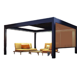 Pergola à toit à lames orientables, imperméable, motorisée, pavillon et gazebo <span class=keywords><strong>de</strong></span> <span class=keywords><strong>jardin</strong></span>, pergola rétractable en aluminium, luxe, sur mesure - Product Image 1