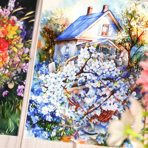 20 pegatinas por paquete Garden Impressions Collection Light Vintage Floral Material Stickers - Product Image 2