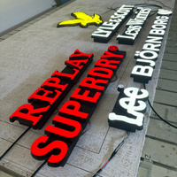 Enseigne LED extérieure à lettres canal, lettres lumineuses personnalisées en acrylique, signalétique commerciale illuminée pour devanture de magasin