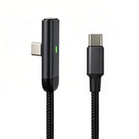 Nouveau câble de jeu USB-C vers USB-C, chargeur 60W, câble plat tressé en nylon à 90 degrés, charge rapide PD, synchronisation des données, 1M 2M 3M