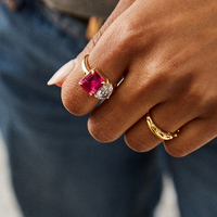 Bague personnalisée couleur pierre de naissance, anneau en zircone cubique en forme de poire, bijoux de naissance, laiton plaqué or, bague en argent sterling 925, bijoux pour femme