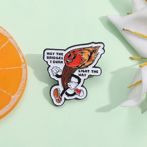 Broche en émail avec citations inspirantes « Que les ponts que j'ai brûlés éclairent <span class=keywords><strong>le</strong></span> chemin » – Broche « Allumette brûlante » – Badges de revers – Bijoux – Cadeau – Vente en gros - Product Image 2