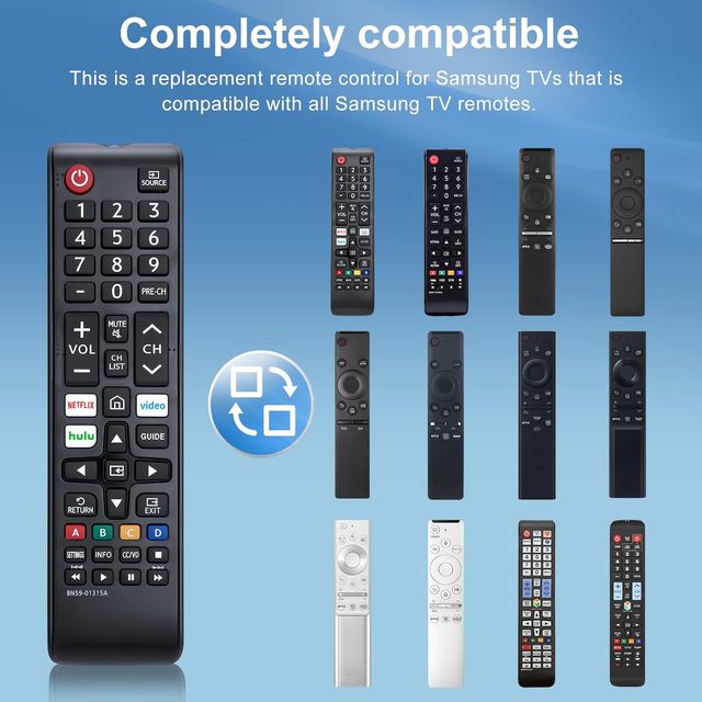 AA59-00602A Universal Remote Control for Samsung Smart TV, LED, LCD, HDTV, 3D, Series TV