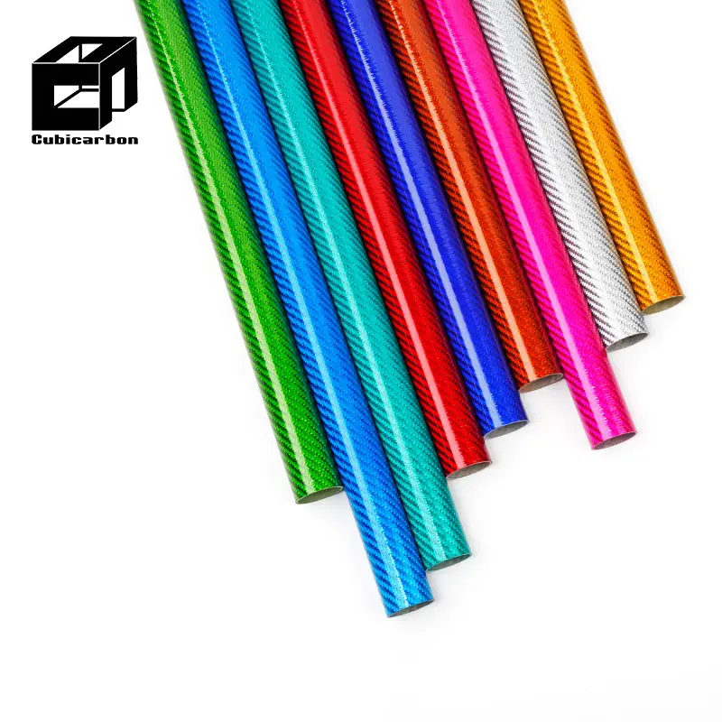 100% Real Colorful Carbon Fiber Lightweight Tube 3K Twill Glossy Carbon Fiber Color Tube Carbon Fiber Pipe With Color