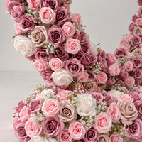 Arche de fleurs artificielles détachable en forme de cœur rose, moderne et romantique, pour décoration de mariage et événements, vente en gros, conception personnalisée, directement de l'usine