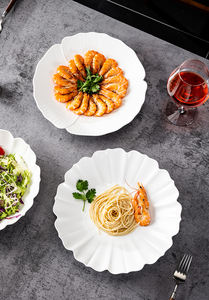 Ciotola di loto di porcellana di fascia alta Set di stoviglie monouso bianco puro con elegante forma di loto per ristoranti privati hotel club - Product Image 5