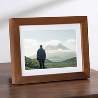 Bingkai Foto Minimalis Buatan Tangan dari Kayu Kenari Hitam Solid, Ramah Lingkungan, dengan Kotak Dalam dan Alas untuk Dekorasi Meja Rumah