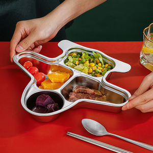 Plateau alimentaire <span class=keywords><strong>en</strong></span> acier inoxydable pour enfants, assiette de maternelle, bol alimentaire pour enfants, assiette à dîner compartimentée, vaisselle - Product Image 6