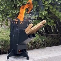 Réchaud de camping pliable en acier inoxydable, multi-combustibles, étanche, portable, pour la randonnée et les barbecues