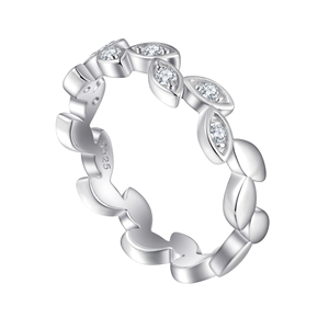 Anillos de Pareja con Diseño de Hoja en Plata de Ley 925 Inspirados en el <span class=keywords><strong>Bosque</strong></span>, Resistentes a la Decoloración - Product Image 2