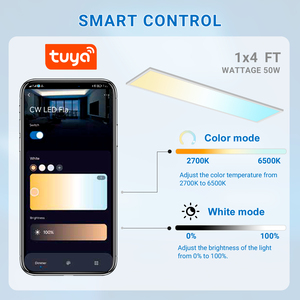 Pannello <span class=keywords><strong>LED</strong></span> Piatto Intelligente WiFi/Bluetooth con Controllo Tuya 1x4FT 2700K-6500K, Luce da Soffitto Quadrata Incassata/Sospesa per Aula e Ufficio - Product Image 4