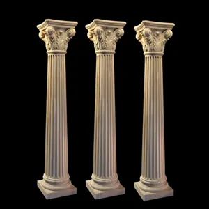 2023实木柱子和栏杆豪华楼梯装饰木雕大柱木罗马纽维尔柱柱全或半
