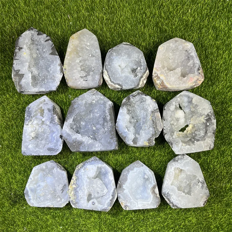 Diskon besar batu akik alami geodes batu akik Meksiko menara Druzy batu akik Geode poin untuk hadiah