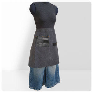 Grembiule da Lavoro Riutilizzabile in Tela alla Moda, Mezzo Busto Senza Maniche, per Chef, Cameriere, Uomo e Donna, Nero, per Ristorante, <span class=keywords><strong>Cucina</strong></span> Occidentale, Caffetteria - Product Image 3