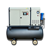 Compresseur d'air à vis portable 3-10HP (2,2-7,5KW) avec réservoir d'air de 300L, compresseur industriel sur roues, type économe en énergie