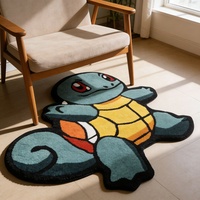Maßgefertigter Cartoon-Tufting-Teppich, Flauschiger Pokemon Handgetufteter Schnittflor-Wollteppich, Anime-Teppich für Wohnzimmer, Dicker Unregelmäßig Geformter Teppich