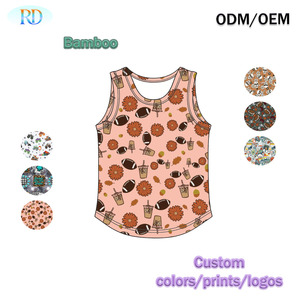 Débardeur en bambou Ruidian pour garçons, col en U, ourlet incurvé, <span class=keywords><strong>gilet</strong></span> sans manches extensible pour tout-petits, débardeur décontracté d'été pour enfants - Product Image 3