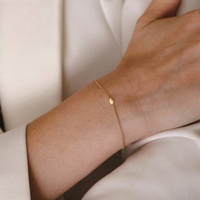 Bracelet à breloque main Hamsa en argent sterling 925 plaqué or 18 carats, chaîne minimaliste, bijoux de mode pour femme, cadeau, vente en gros