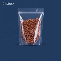 Sachet alimentaire refermable transparent personnalisé avec fermeture éclair pour aliments pour animaux, chips, emballage recyclable et résistant à l'humidité
