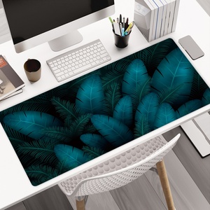 Custom Pattern Green Leaves Extended Gaming Mouse Pad <b>Large</b> <b>Desk</b> Mat Non-Slip Rubber Base Mousepad with Stitched Edges for <b>Desk</b> - Product Image 1