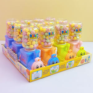 Mini dispensador de agua de plástico con forma de cabeza de tren de dibujos animados, dulces de goma/bollos, prensa de aperitivos, sabor a frutas/verduras, Mini bollos al por mayor - Product Image 4