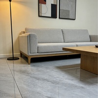 Carreaux de sol et de mur en porcelaine imitation brique, 600x1200, haute brillance, résistants aux acides, 10 mm d'épaisseur, veinure gris clair, appartement, villa