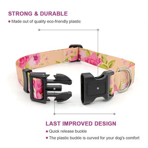 Adjustable Floral Pet Collar with Black Buckle and Metal <b>Ring</b> for Small Dogs <b>Cats</b> Spring Style Cute Design - Product Image 3