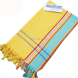 Toalla de baño ecológica Kikoy Toalla de playa de pareo keniano de estilo liso de secado rápido Toalla de golf de diferentes patrones Fabricante DE LA India - Product Image 1