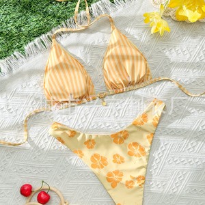 2025 European and American cross-border new style tie-up <b>bikini</b> swimsuit <b>set</b> for women - Product Image 3