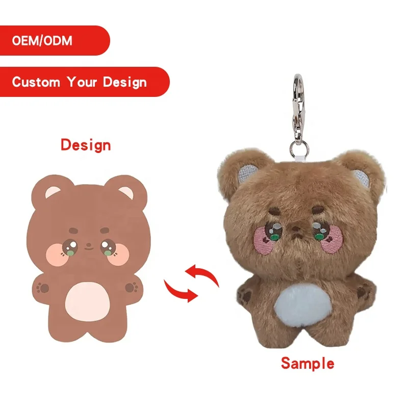 Quantité minimale de commande bas personnalisé petite poupée en peluche Kpop porte-clés jouet porte-clés en peluche personnalisé