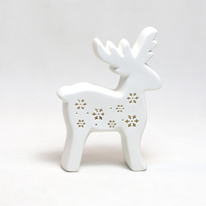 Nuevo Diseño 2026: Pequeño Ciervo de Cerámica Hueco con Luces Blancas Cálidas, Adorable Animal Navideño para Decoración del Hogar, Personalizable - Product Image 3