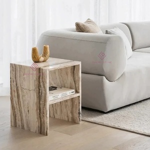 Nouveau Tiramisu <span class=keywords><strong>Table</strong></span> d'appoint en travertin <span class=keywords><strong>Table</strong></span> d'appoint en marbre personnalisée de luxe <span class=keywords><strong>Table</strong></span> d'appoint italienne en pierre naturelle <span class=keywords><strong>Table</strong></span> de nuit - Product Image 2